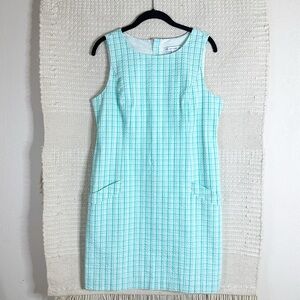 SOUTHERN TIDE green and white plaid sleeveless shift dress 6